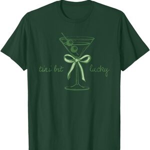 Men's Dark Green 'Tini Bit Lucky' Graphic Tee